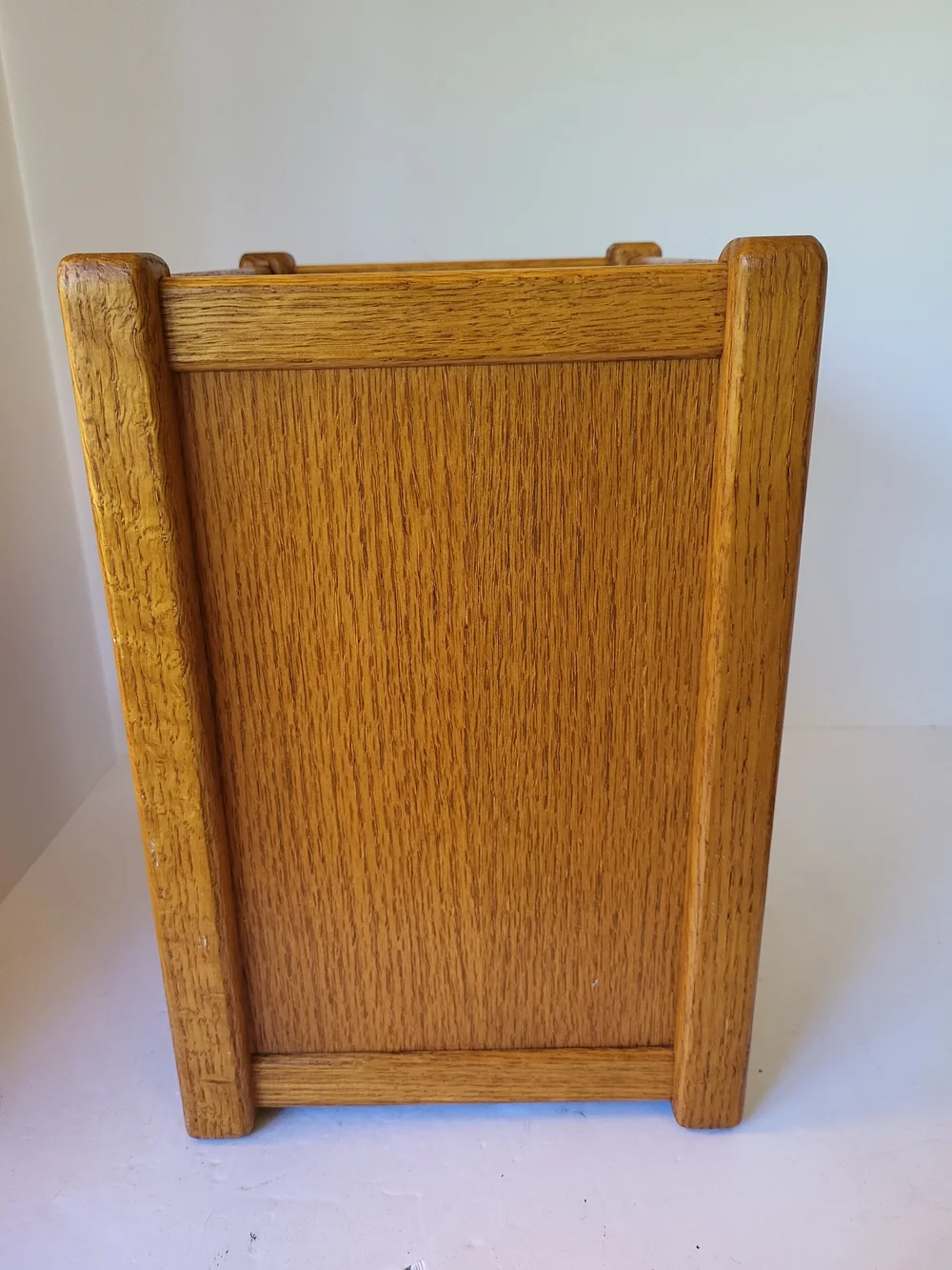 1960s Oak Sonoma Countu Woodworks Mission Wastebasket Trash Can